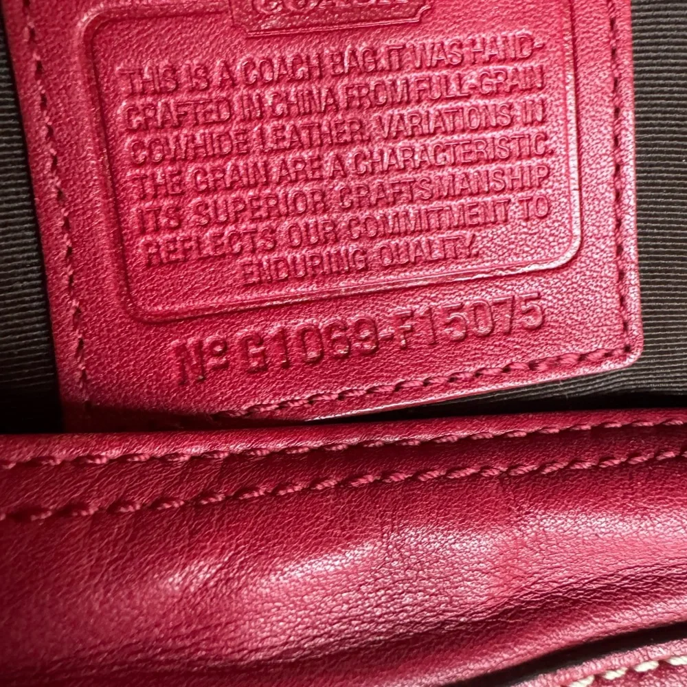Y2K‎ Coach F15075 Medium Red Leather Hobo Shoulder Bag